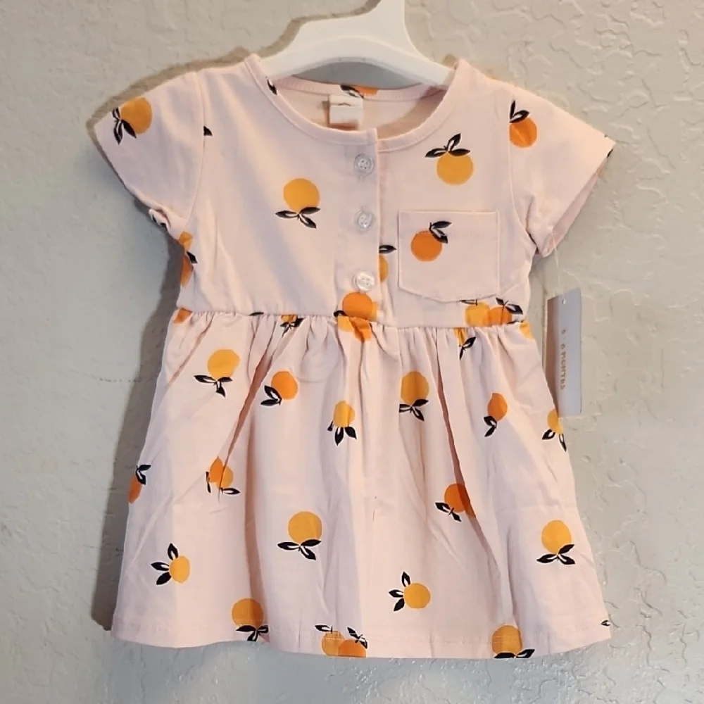 Summer Dress Fruit Paytern Button Back
